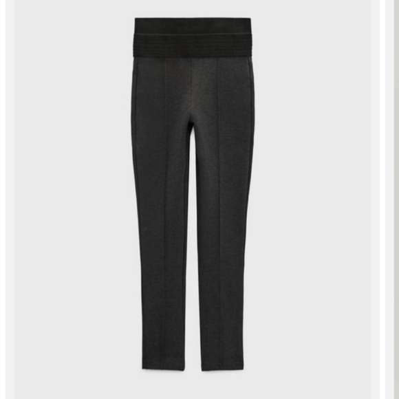 Zara Pants - Zara Black High Waisted Front Pronounced Seem Detail Leggings Size S